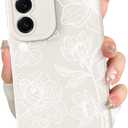 for Samsung Galaxy S26 Plus case Silicone White Floral Lotus Cute Pattern CaseCamera Protection Soft Slim Phone Case for Girls Women - White
