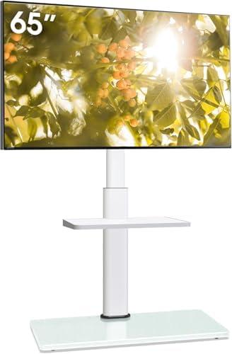 AOKCOS Floor TV Stand for 32-65" TVs, 60 Degree Swivel TV Base Stand with Tilting, 8 Level Height Adjustable Tall TV Mount Stand for Living Room/Bedroom, Holds up to 88 lbs, MAX VESA 400x400mm