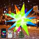 Penmerr Christmas Star Tree Topper,Xmas Moravian Star Light 16 Inches Smart LED Lighted Christmas Treetop Decorations with Remote, Bluetooth App Control-Music Sync Color Changing for Indoor/Outdoor