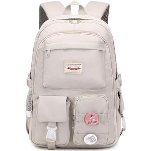 Makukke School Backpacks for Teen Girls - Laptop Backpacks 15.6 Inch College Cute Bookbag Anti Theft Women Casual Daypack,Gray