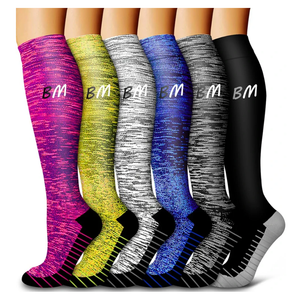 6 Pack Copper Compression Socks for Women and Men Circulation-Best Support for Medical, Running,Nursing,Athletic L/XL