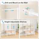 Ulif M2 Wall Mounted Closet System, Clothes Rack Mounted onto the Wall with 4 Expandable Hanger Rods and 5 Metal Shelves, Clothing Organizer Storage in (70.8-102.3)" L x 14.5" D x 71.2" H, White