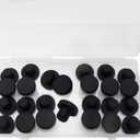 25 Pcs 3/8 In/10 mm Silicone Rubber Plug for Round Holes, Waterproof T Type Rubber Stoppers, Soft Flexible Bottle Seal Button Plugs Tube Pipe End Caps Inserts Bathtub Jet Covers, Black
