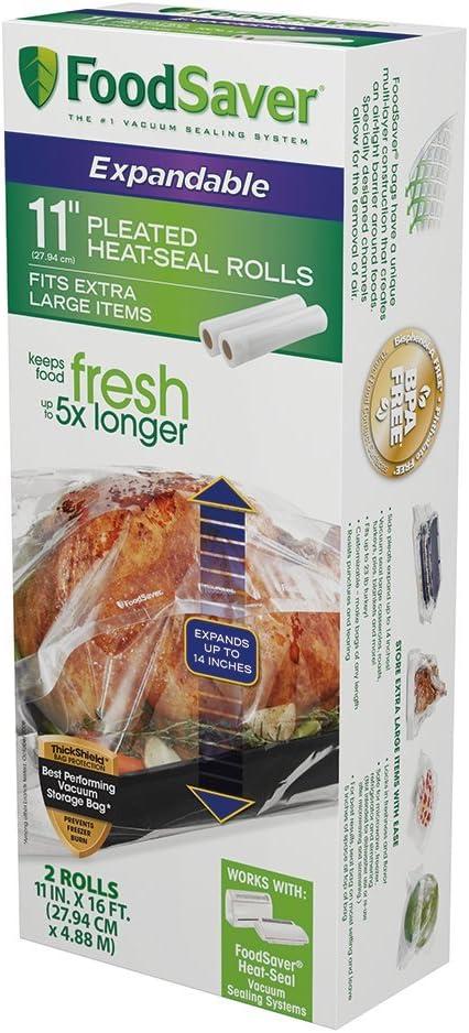 FoodSaver Vacuum Sealer Bags for Extra Large Items, 11in x 16ft Expandable Heat-Seal