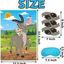 Joy Bang Pin The Tail on The Donkey for Kids with Tail Stickers and Eye Masks, Boys Girls Birthday Party Games Activities Crafts Decorations, Carnival Fiesta Party Supplies Favors Gifts for Children