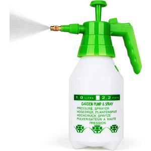 Garden Pump Sprayer,68oz/34oz Hand-held Pressure Sprayer Bottle for Lawn with Safety Value&Adjustable Nozzle, for Watering,Spraying Weeds,Home Cleaning and Car Washing,0.5 Gallon (Green)