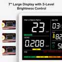 16 in 1 Air Quality Monitor Indoor 7" Large Display 9 AQI+7 Alerts, CO2 Monitor Air Quality Tester for CO2, TVOC, PM2.5 PM1.0 PM10, HCHO Temperature Humidity AQI & Time Air Quality Meter for Home