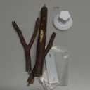 Bird Perch Stand with Suction Cup, Parrot Climbing Standing Branches, Window Bath Car Travel Perch Stand for Small and Medium Bird Cockatiels Lovebirds (Two-Y-Type Wood Window Perch)