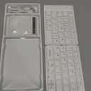 Samsers Foldable Bluetooth Keyboard - Portable Wireless Keyboard with Stand Holder, Rechargeable Full Size Ultra Slim Folding, Compatible iOS Android Windows Smartphone Tablet and Laptop - White (BT x 1)