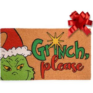 MAINEVENT Grinchmas Please Door Mat Outdoor 30x17 Inch, Grinchmas Christmas Door Mat for Covered Outdoor Area, Welcome Mat w/Non-Slip Backing Rug, Grinchxmas Doormat