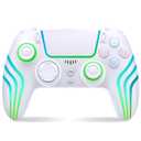 JYELUK Wireless Controller for PS5 with RGB Lighting, White | Compatible with PS5 Controller/Windows PC,/Android/iOS
