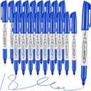 Blue Ultra Fine Point Permanent Markers, 18 Pack, 0.4 mm, Precision Extra Fine Tip for Detailed Writing, Art, Crafts & Labeling on Paper, Plastic, Glass, Metal, Waterproof, Fade-Resistant Ink