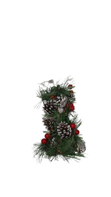 Christmas Berry Picks with Pine Cones & Holly Stems, Artificial Red Berry Evergreen Pine Branch Sprays for DIY Xmas Garland Wreath, Holiday Floral Arrangement Decorations(red 1)