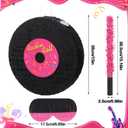 Seenelling Vinyl Record Piata 3D Music Birthday Decoration with a Blindfold and Bat for Kids Girls Boys Gift Holiday Piata Party Baby Shower Supplies