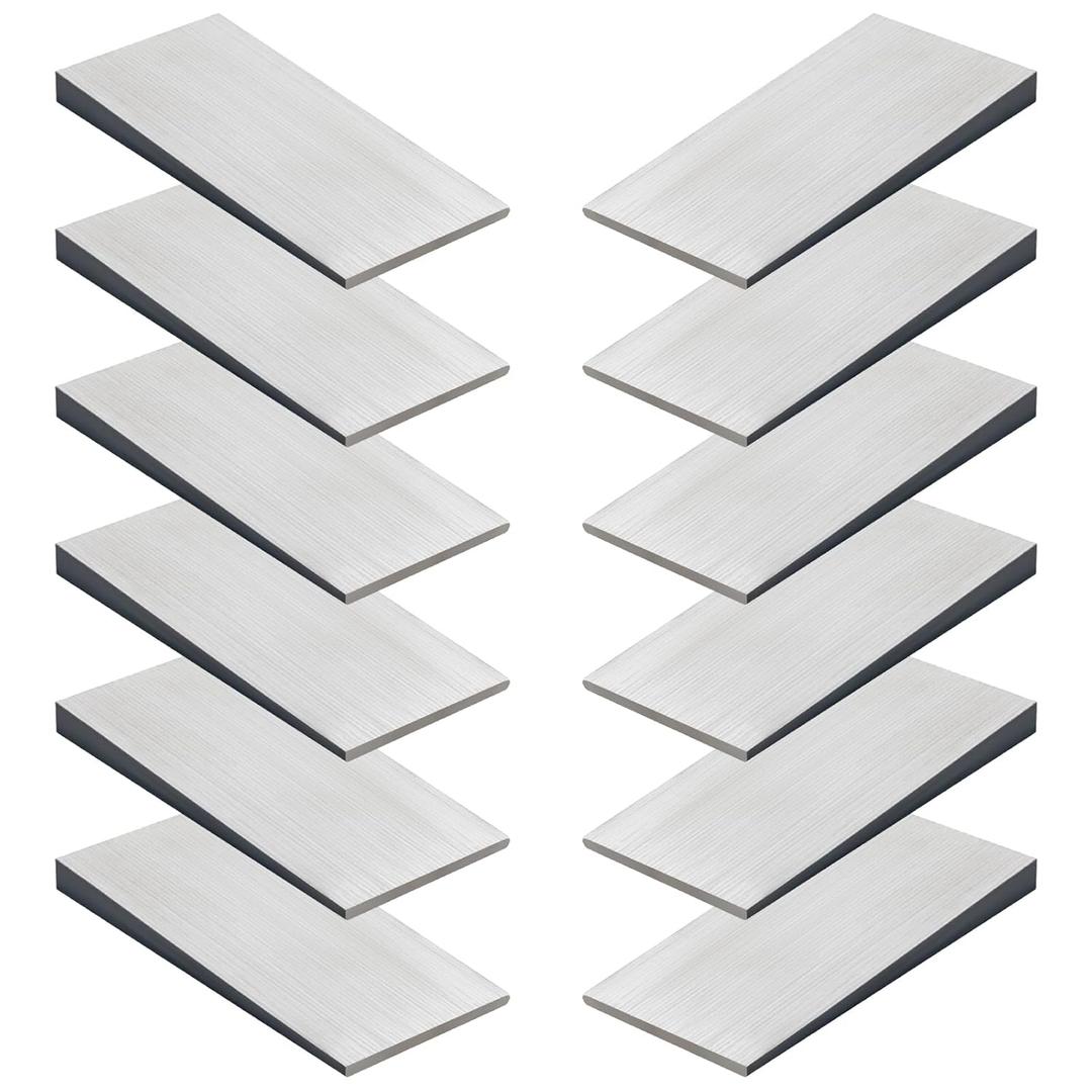 12 PCS Steel Flange Wedges, Metal Wedges Shims for Leveling, 4" x 2" Triangle Steel Wedge for Leveling, Welding & Metal Lathe Alignment