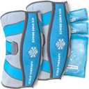 Knee Ice Pack Wrap - Adjustable Ice Pack for Knees Surgery, Replacement, Arthritis Pain, ACL, Sports Injuries, Post Surgery, for Long Duration - 2 Pack (Blue)