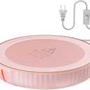 HouseGem Large Candle Warmer Plate - Coffee Cup Mug Warmer for Desk, Candle Melter, Electric Mug Heater for Beverages, Milk & Tea, Coffee Accessories Ideal Gifts Keep Cup Warm (Pink)
