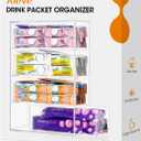 AIEVE Drink Packet Organizer, Drink Mix Holder with 4 Clear Drawers, Acrylic Water Flavor Packets Container, Kitchen Storage Organizers for Pantry Home Organization