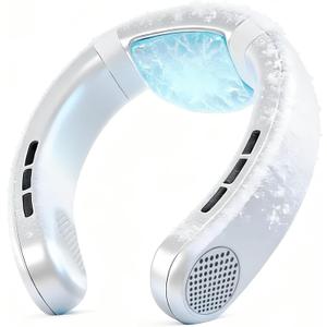Neck Fan Rechargeable with Semiconductor Cooling Plate, 7000mAh Portable Neck Air Conditioner 3+ Hours Battery, 360g Lightweight Cooling Neck Fan That Blows Cold Air for Travel Hot Flashes Outdoor, Adjustability: 150 flexible silicone design