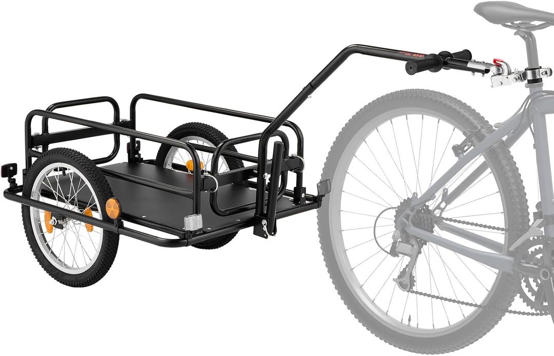 VEVOR Bike Cargo Trailer, 88/100/130/160 lbs Load Capacity, Heavy-Duty Bicycle Wagon Cart, Foldable Compact Storage with Universal Hitch
