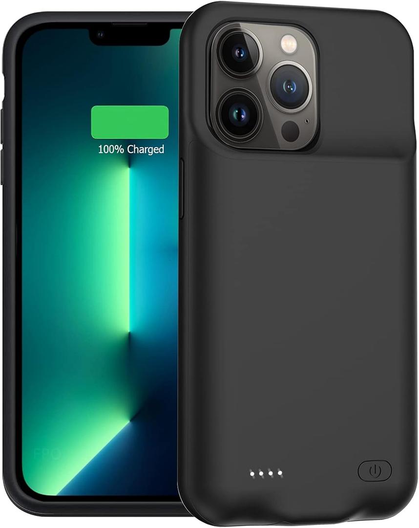Battery Case for iPhone 13 Pro Max, Enhanced 8500mAh Ultra Thin Portable Protective Smart Charging Case Compatible with iPhone 13 Pro Max (6.7 inch) Rechargeable Extended Battery Charger (Black)
