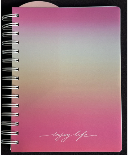 PlanAhead Ombre Poly Tabbed Journal Enjoy Life 160 Ruled Pages Approx 6” X 8”