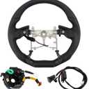 HIGH FLYING for Toyota 4Runner 2014-2024, Tundra 2014-2021 Steering Wheel Replacement Part BLACK Perforated Leather No Strip (With Heating Function)