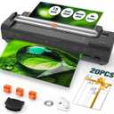 13 Inch Laminator Machine with Auto Paper Feed, Never Jam A3 Thermal & Cold Lamination, 20 Laminating Sheets, 10-in-1 Laminator with Cutter, Trimmer & Corner Rounder for Office School Home Use Black