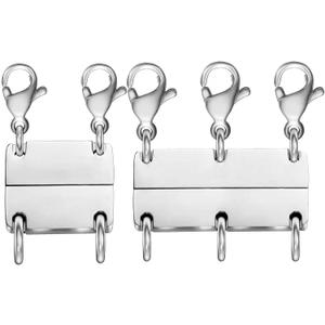 Dailyacc Layering Magnetic Necklace Clasp,18 K Gold and Silver Separator for Stackable Necklaces