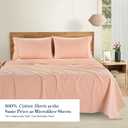 Casa Platino 100% Cotton Twin XL Size Sheets Set 4 Piece Crisp Percale Twin XL Size Cooling Sheets, Lightweight for Summer, with 15" Deep Pocket Fitted Sheet, Comfortable & Airy Sleep Veiled Rose