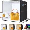 Light Box Photography 20x20in, PULUZ Portable Photo Studio Light Box with 200 LED Lights 12 Color backdrops Professional Photography Lighting Tent Kit for Big Product Photography Lightbox