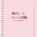 Undated Daily Planner | 2026 Calendar | Large Daily and Monthly Planner with Hourly Schedule, 8.5" x 11" | 6 Month, Full Page a Day, To do List, Time Blocking, Pink Aesthetic Hardcover Spiral Notebook
