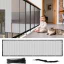 Banister Guard Safety Net 15 x 3 ft, Child and Pet Protection for Balcony and Stair, Black