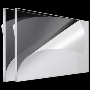 Roowest 2 Pcs 18 x 36 Inch, 1/4 Inch Thick Clear Acrylic Sheets Plastic Panels Sheets Cut to Size Cast Acrylic Board Panel with Protective Film for Craft DIY Projects Sign Frame(Transparent)