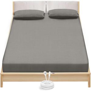 Grounding Sheets King Size - Organic Cotton and Silver Fiber Grounding Fitted Sheet with Grounding Cord Deep Grey Color 80x78 Inch Size