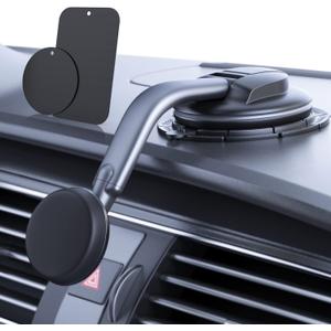 Magnetic Phone Holder for Car, [ Powerful Magnets & Military-Grade Suction] Car Phone Holder Mount Dashboard Windshield Cell Phone Holder Phone Stand for Car iPhone Android Automobile Cradle (Gray)