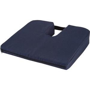 DMI Gradual Slope Seat Cushion for Coccyx, Sciatica and Tailbone Pain Used With Dining Room Chairs, Desk Chairs, Thin Car or Wheelchair Cushions, Machine Washable-Cover, 15 Inch, Navy