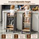 COSYLAND Adjustable Toddler Standing Tower (NO Backing Board) - Stable Toddler Step Stool with 4 Stabilizing Blocks - 3 Levels Height Adjustable Kids Kitchen Stool Helper (Natural & Light Gray)