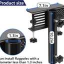 Flagpole Holder for Truck Bed, No Drilling Pickup Truck Flagpole Mount in Bed,Trailer Bed Flag Holder, Fit Up to 1.3 Inch Flag Pole (Black, Pack of 2)