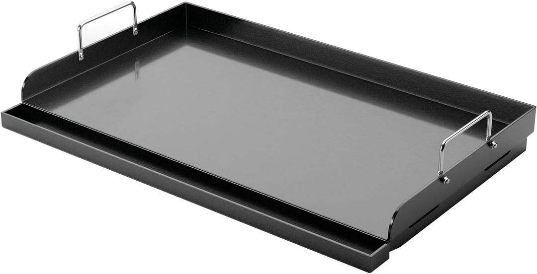 Utheer 25" x 16" Nano-Ceramic Nonstick Griddle for Gas & Charcoal Grills  Universal Flat Top with Grease Groove, Reinforced Ridges & High Sidewalls, Perfect for Healthy Cooking, Parties & Camping