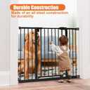keny 29"-42.5" Baby Gate for Stairs, Auto Close Safety Dog Gate, Pressure Mounted Easy Walk Through Pet Gate for Doorways, Durable Stair Gate, 30" Tall, Black