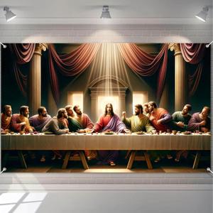 2 x Nativity Scene Banner 7143 Inches Merry Christmas Manger Scene Banner Religious Christian Backdrop for Church Indoor Outdoor Christmas Backdrop Nativity Background Holiday Decoration