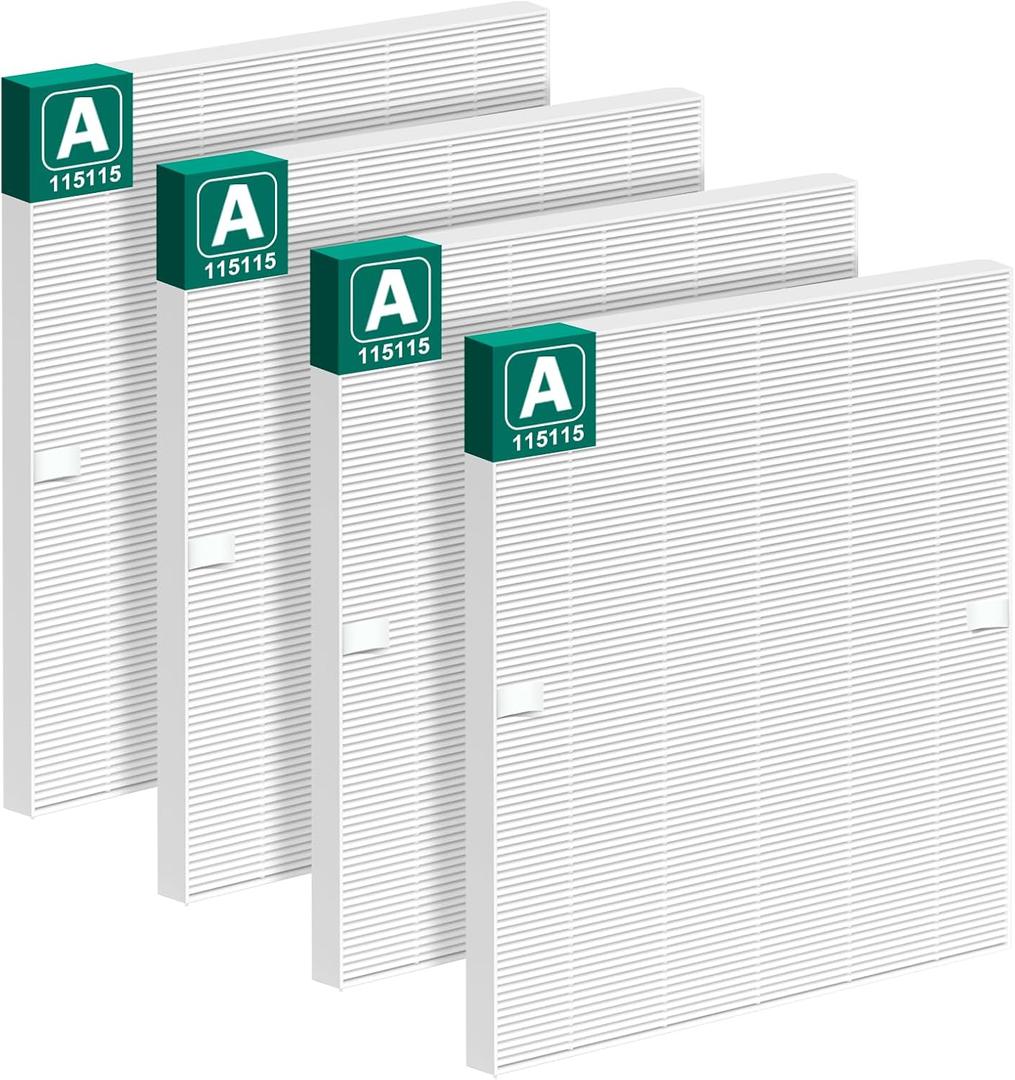 4 Pack 115115 HEPA Filter Compatible with Winix C535 C909 Air Purifier and PlasmaWave P300 AM90 6300 6300-2 9000 9800 H13 True HEPA Replacement