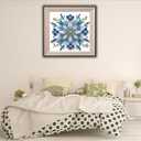 BYGFHLYW 5D Crystal Art Diamond Painting Kits for Adults, Elegant Blue Mandala Flower Diamond Art Kits for Adults Beginner, DIY Diamonds Dot Gem Painting for Home Wall Decor 11.8x11.8inch