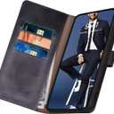 SUANPOT for Samsung Galaxy S23 Ultra Wallet case with RFID Blocking Credit Card Holder,Flip Book PU Leather Protective Cover Women Men for Samsung S23Ultra Phone case Black