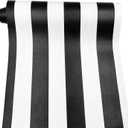 LovingWay 14.7 feet Wallpaper Roll Two-Tone Drawer Liner 17.7x177 Inch Self-Adhesive Corner Shelving Paper Multi Use Furniture PVC Protector Black White Stripes
