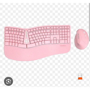 MEETION Wireless Ergonomic Keyboard and Mouse, Split Arch Keyboard with Cushioned Wrist Palm Rest, Wireless Vertical Mouse, Rechargeable Full Size, for Windows/Mac/Computer/Laptop