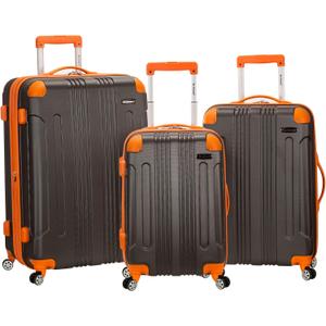 Rockland London Hardside Spinner Wheel Luggage, Charcoal, 3-Piece Set (20/24/28)