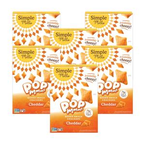 Simple Mills Pop Mmms Cheddar Veggie Flour Baked Snack Crackers, Gluten Free, 4 Ounce (Pack of 6) BB Date: 05/03/26