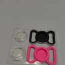 Waterproof Airtag Dog Collar Holder, Silicone & ABS Airtag Holder for Dog & Cat Collars, Ultra-Durable, Lightweight and Protective Airtag Case (Black & Rose, Large)